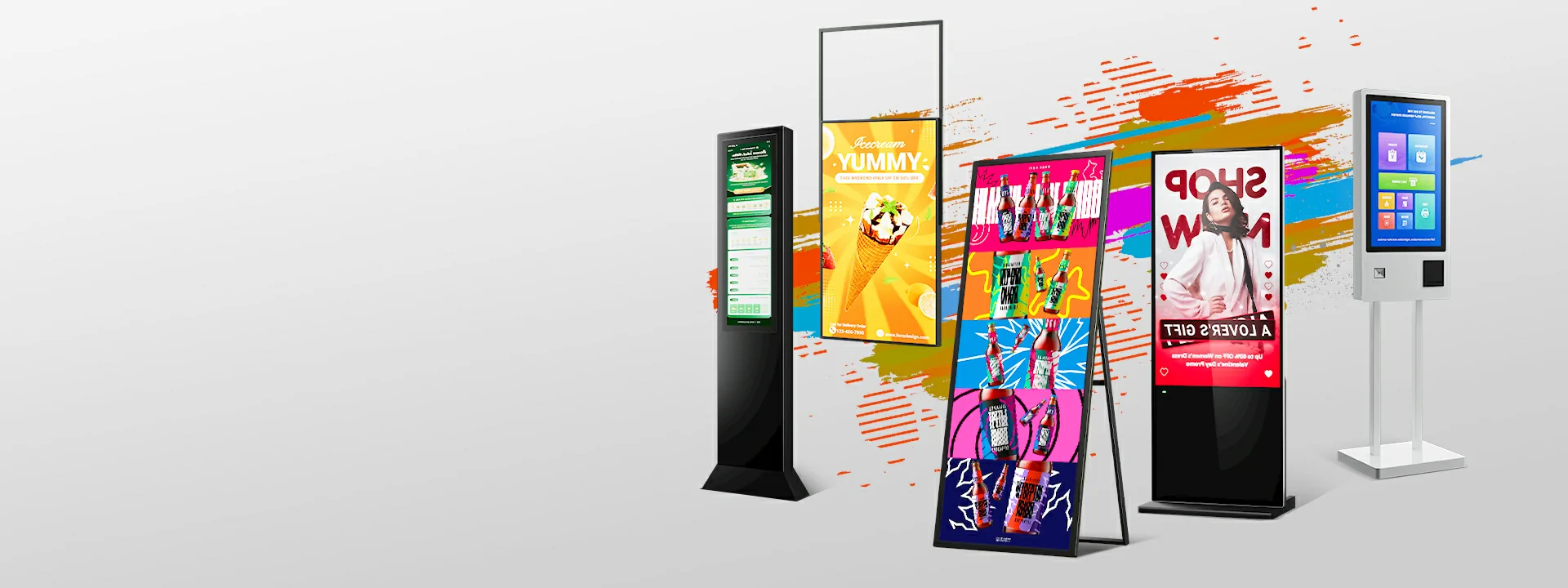GoXmart indoor digital signage solutions, custom LCD displays for retail, hospitality and commercial applications