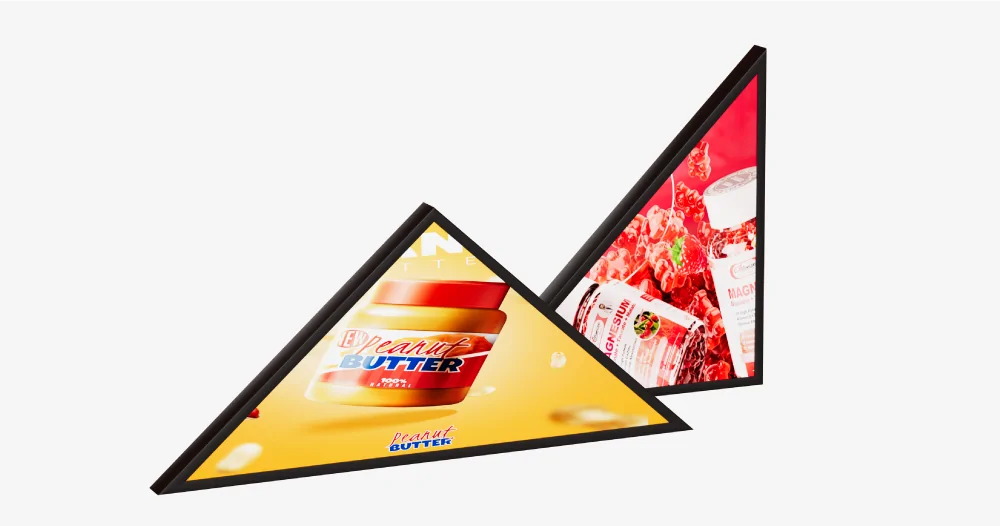 goxmart triangle display for digital signage