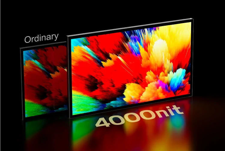 4000 nits high brightness LCD panel compared with ordinary screen, vivid color performance for outdoor digital signage