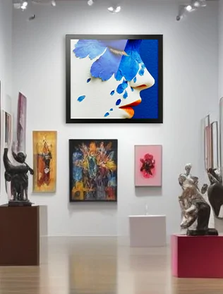 goxmart commercial digital signage, square wall LCD digital screen for art gallery artwork exhibition display