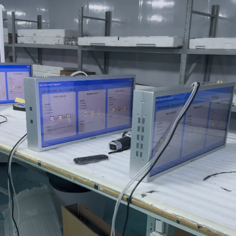 goxmart custom double side stretched bar lcd display, open frame digital signage for retail shelf