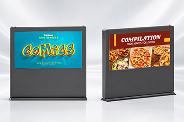 GoXmart IP65 outdoor floor-standing landscape digital signage, high brightness weatherproof LCD totem, horizontal screen for commercial advertising