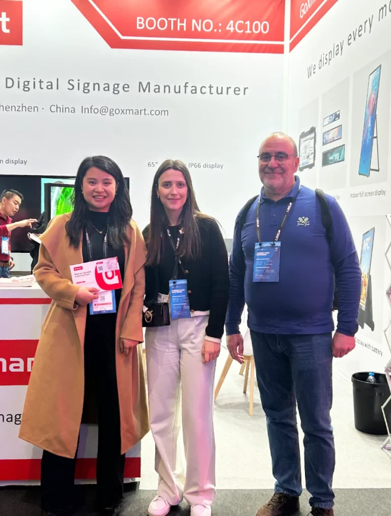 goxmart sales team group photo with international customers at ISE trade show