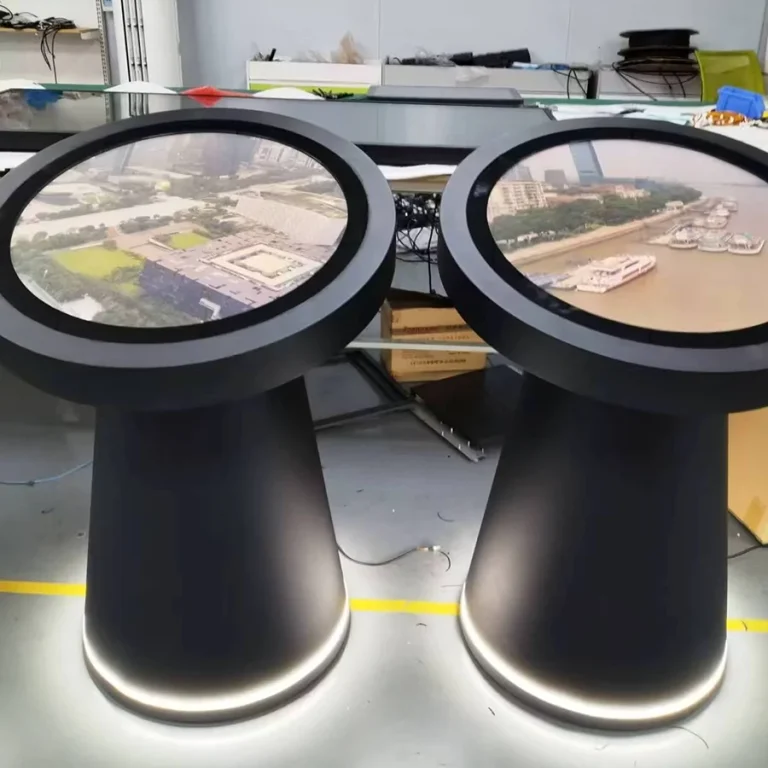GoXmart factory vertical circular digital signage kiosk, custom round LCD display for commercial advertising