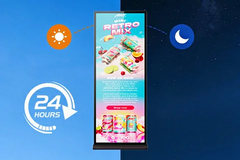 GoXmart 24/7 commercial digital signage display for retail environments