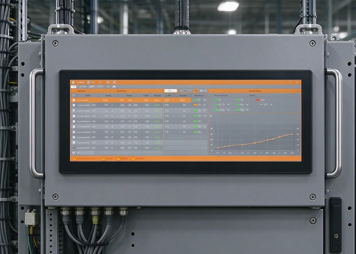 GoXmart 43 inch stretched bar screen integrated into automated machines for customized industrial display solutions