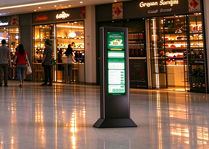 GoXmart 43 inch stretched bar screen integrated into self-service kiosk equipment for interactive digital information display