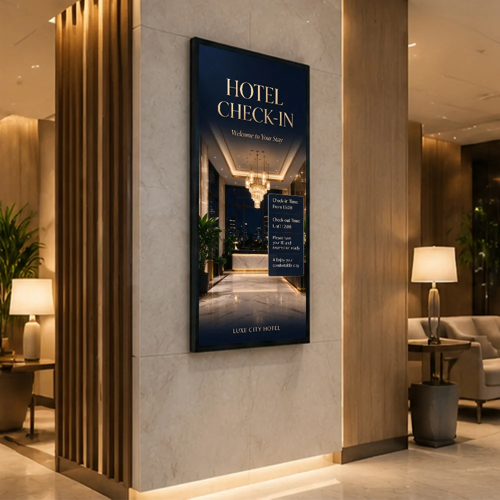 GoXmart 58.4 inch stretched bar LCD display for hospitality and smart building digital signage solutions