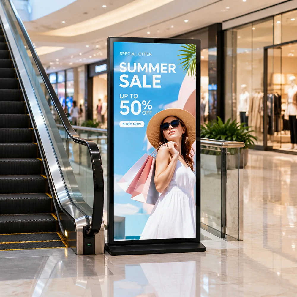 GoXmart full screen display installed in shopping mall for information and advertising