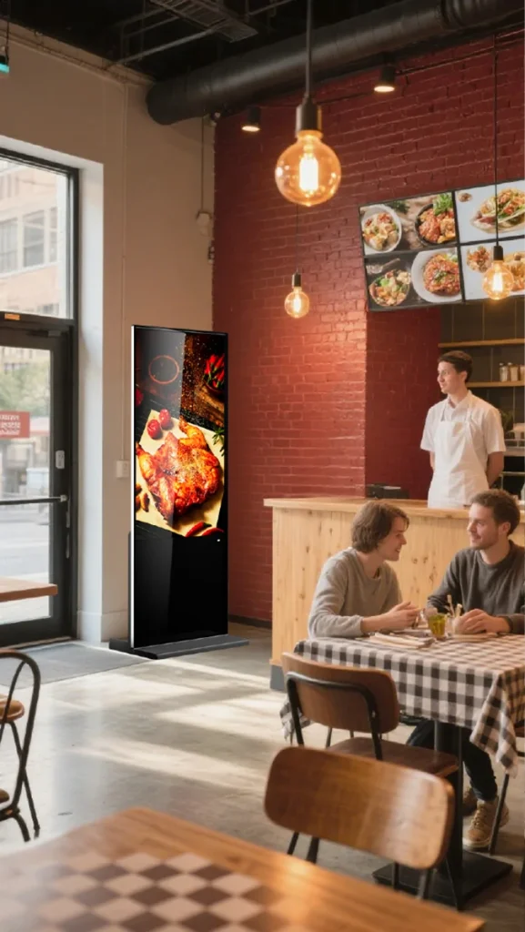 GoXmart restaurant menu digital signage kiosk for indoor applications