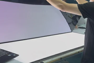 GoXmart stretched LCD display with adjustable brightness options for indoor, semi-outdoor, and commercial applications