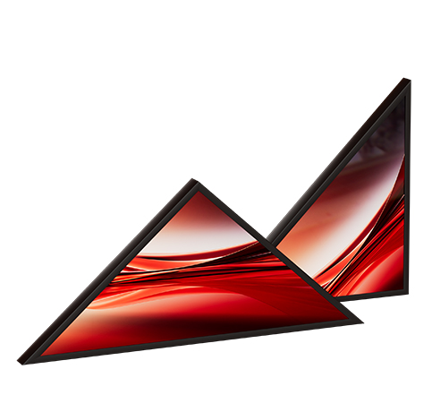 GoXmart triangle display for custom shape digital signage projects